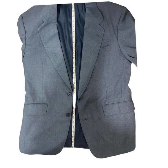 Neiman Marcus Size 40R Men's Gray Nailhead Two Button Sport Coat Surgeon Cuffs - Picture 9 of 12